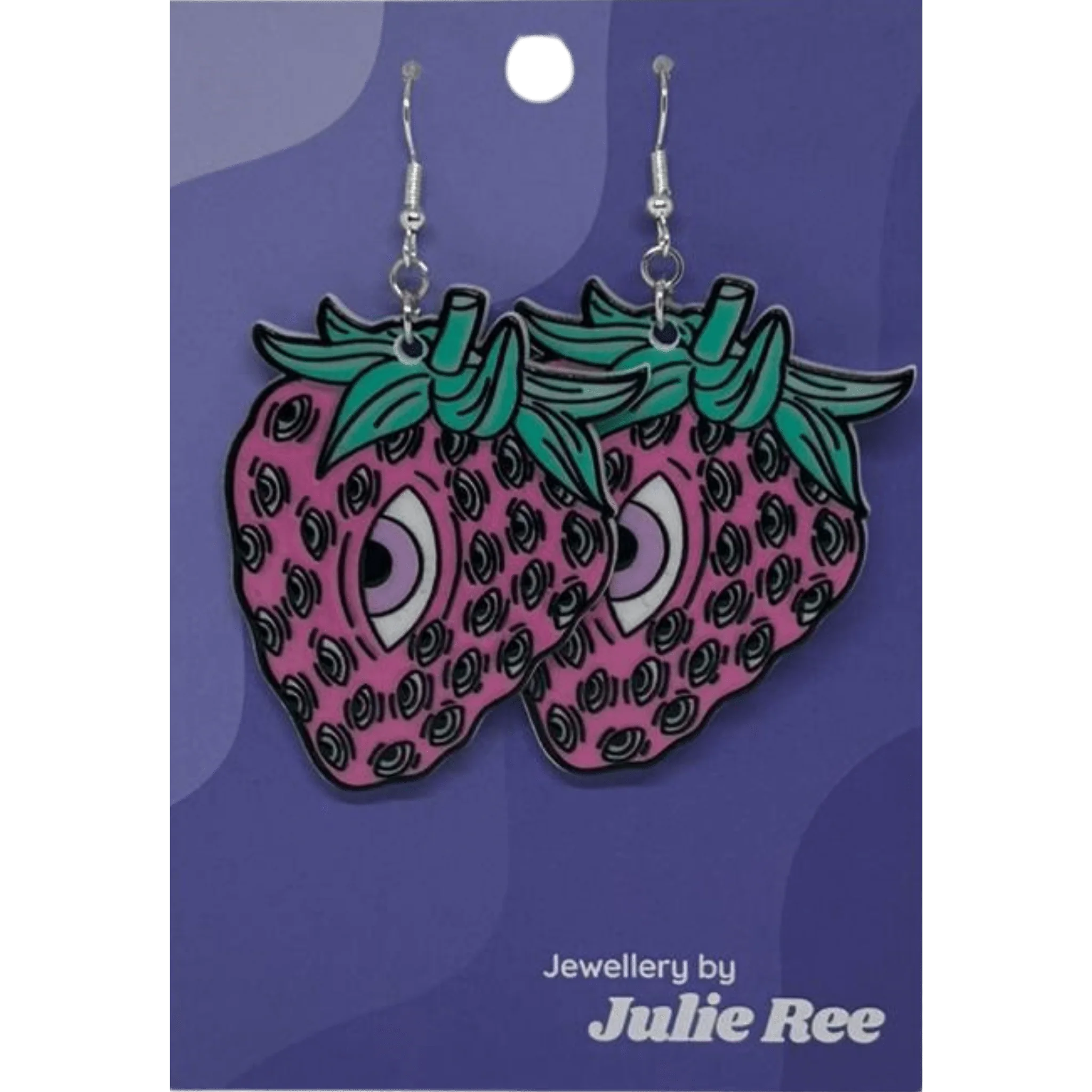 Julie Ree Earrings - Trippy Strawberry