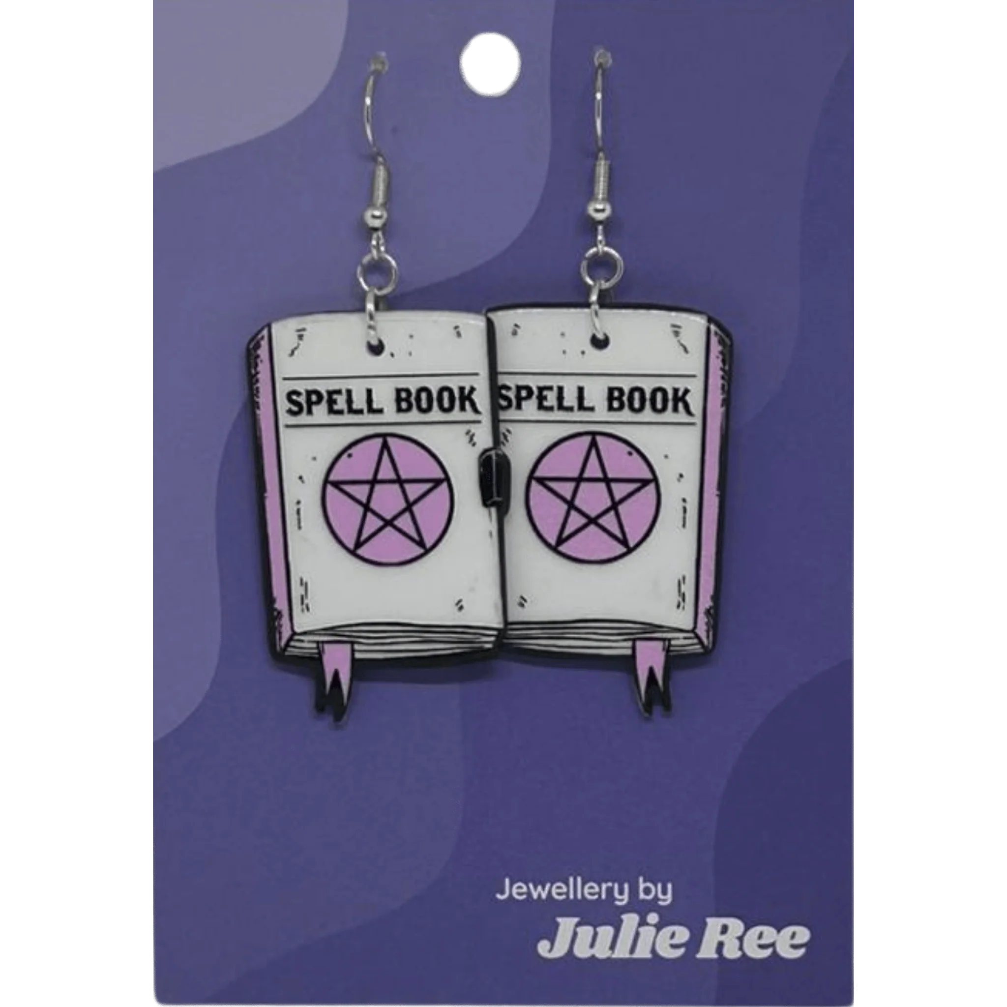 Julie Ree Earrings - White Spell Book