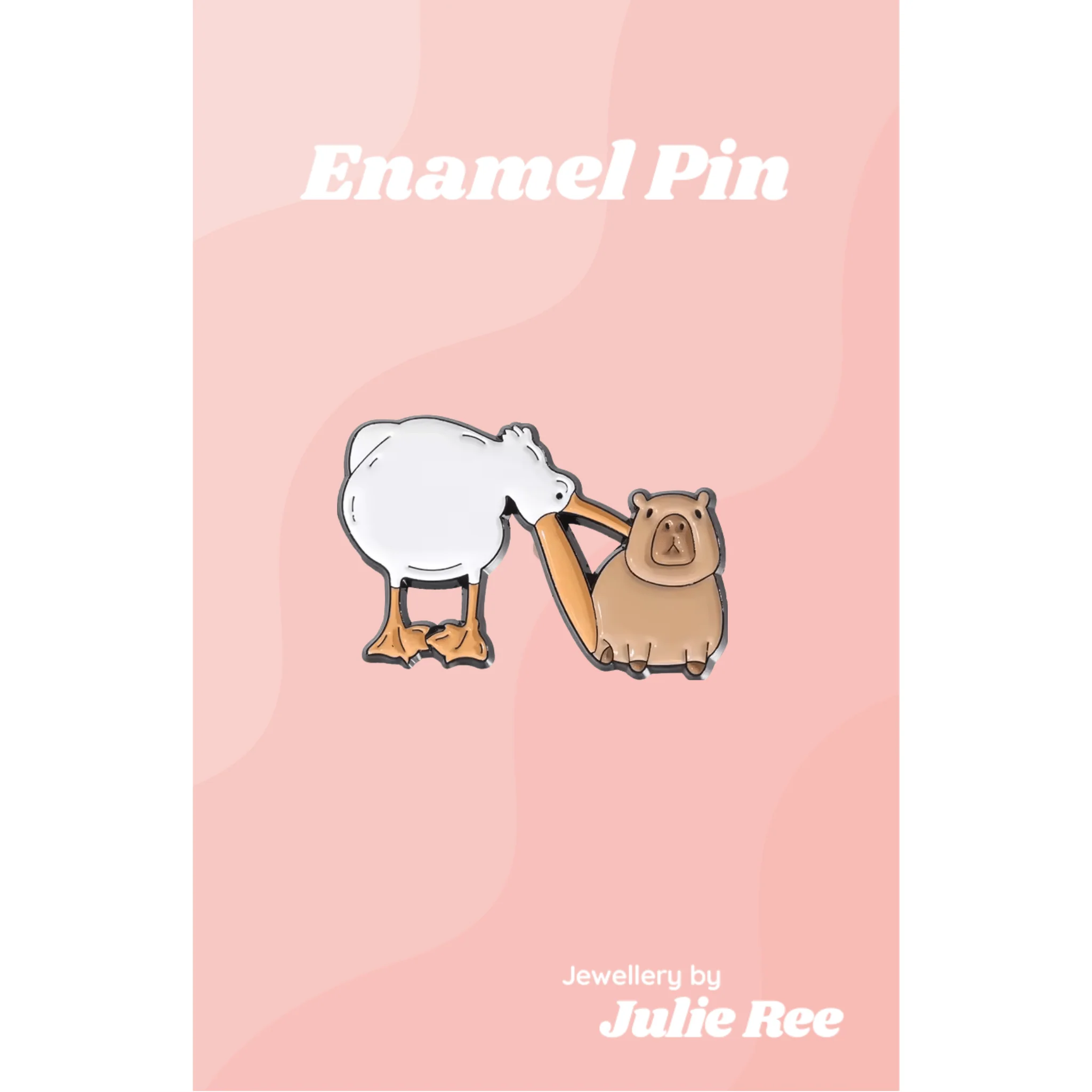 Julie Ree Enamel Pin - Capy & Pelican