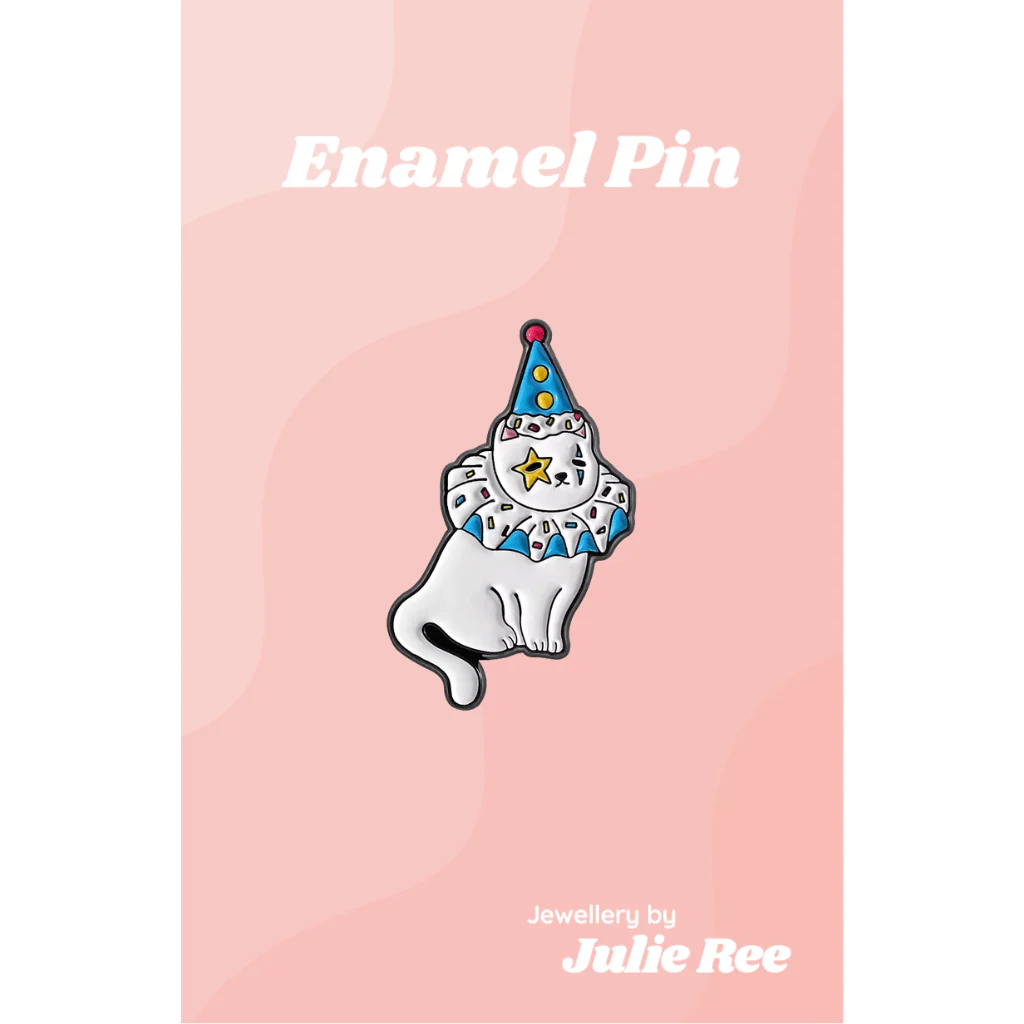 Julie Ree Enamel Pin - Clown Cat