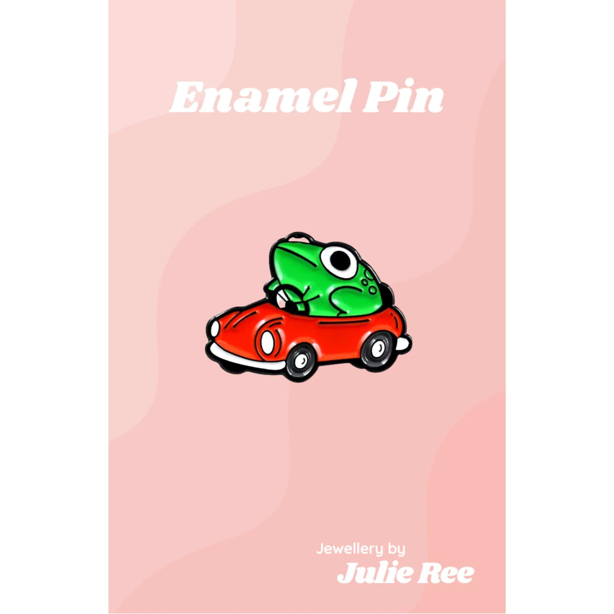 Julie Ree Enamel Pin - Frog Car