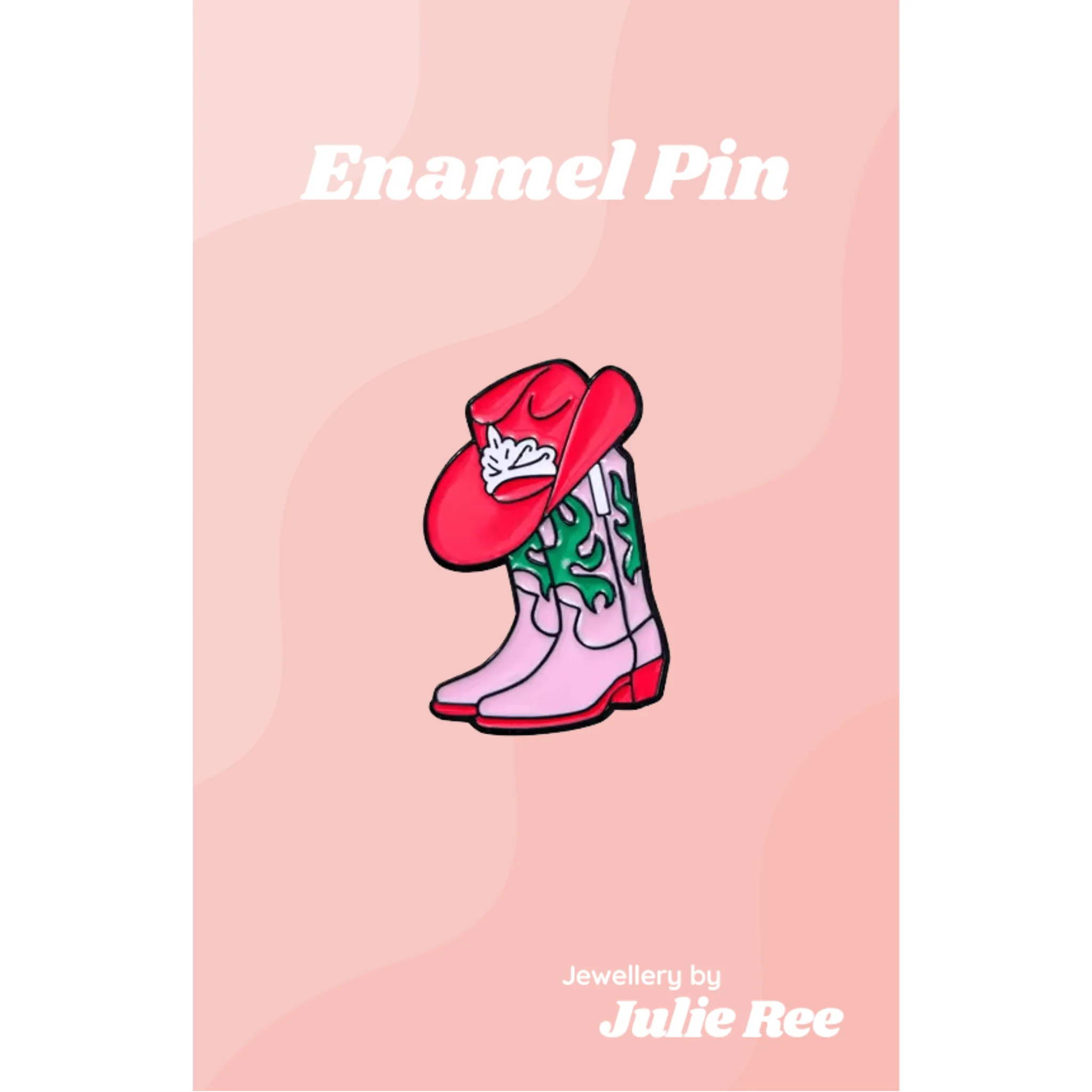 Julie Ree Enamel Pin - Pink Cowboy