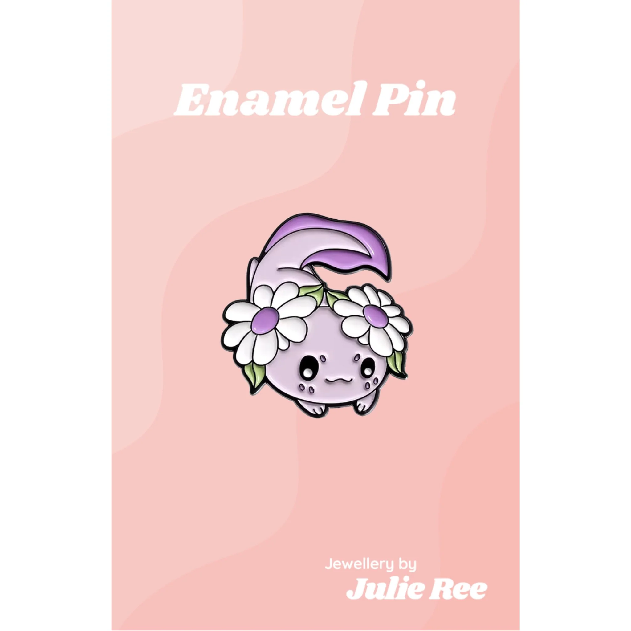 Julie Ree Enamel Pin - Purple Axolotl