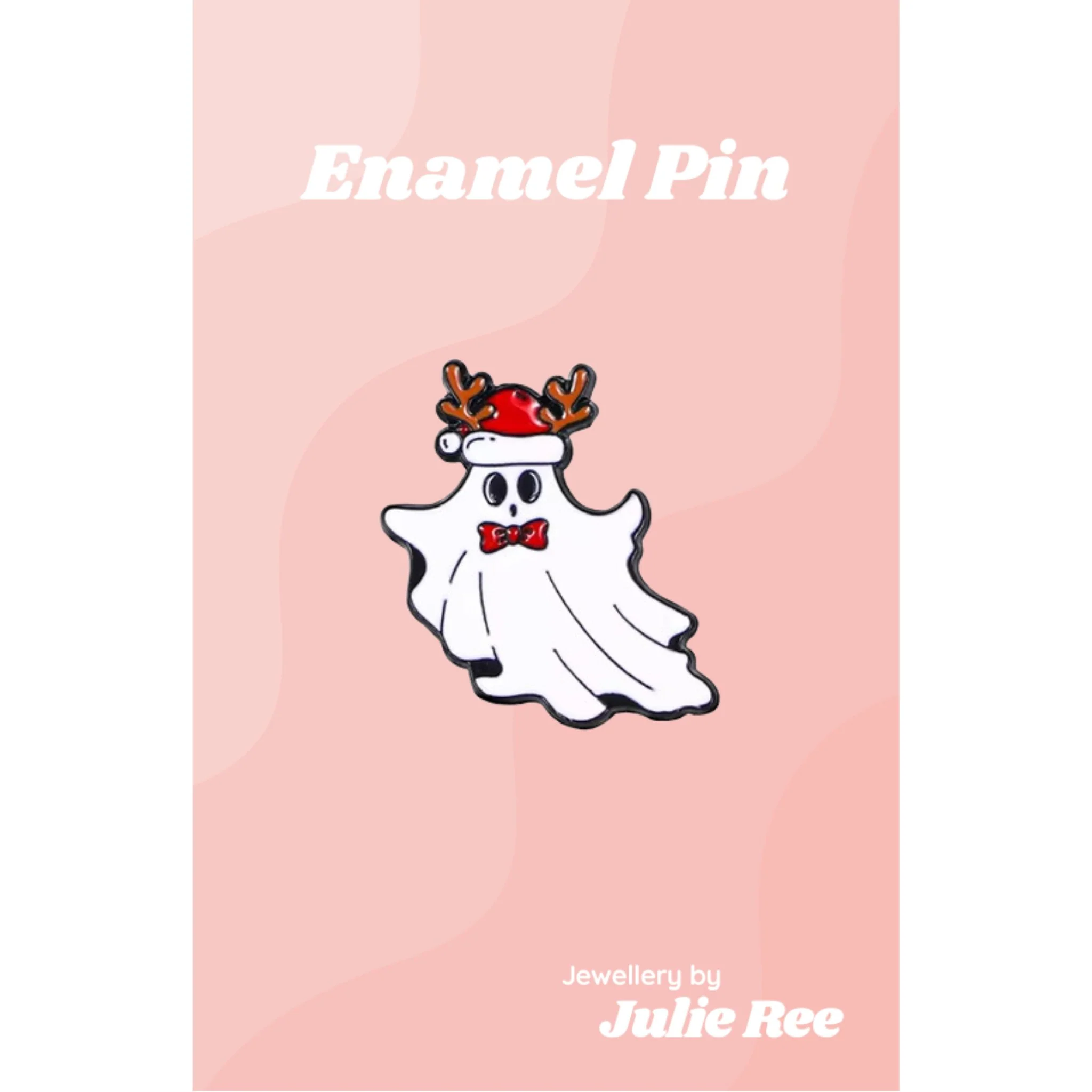 Julie Ree Enamel Pin - Reindeer Ghost