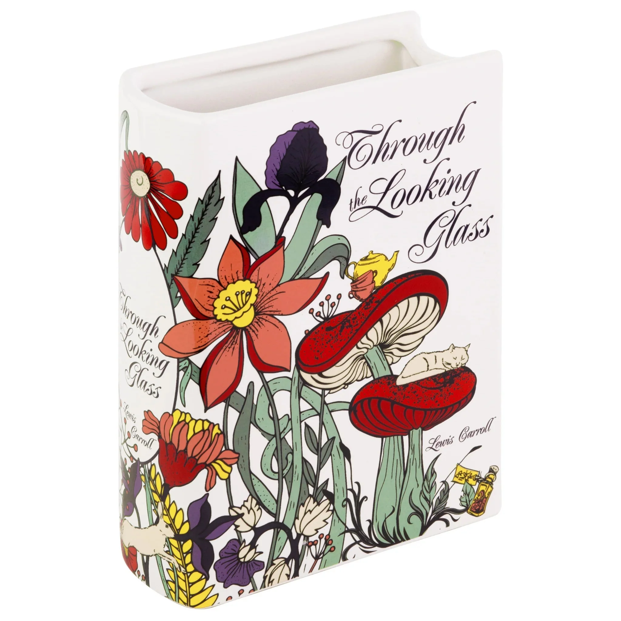Through the Looking Glass Ceramic Book Vase โ Wonderland Display