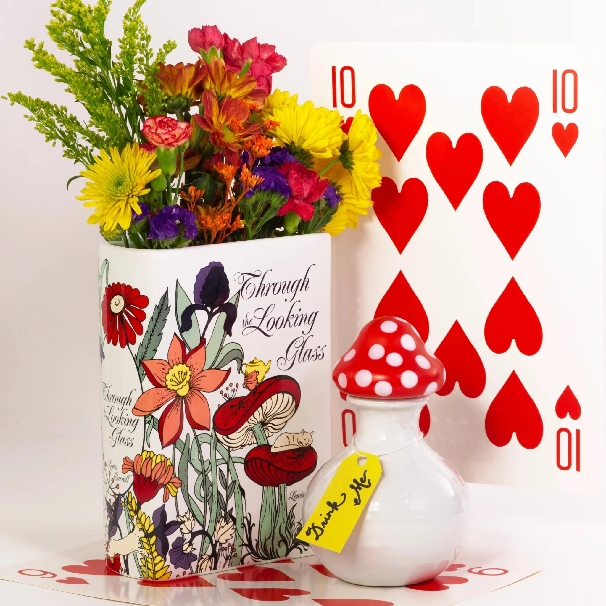 Through the Looking Glass Ceramic Book Vase โ Wonderland Display - Image 4