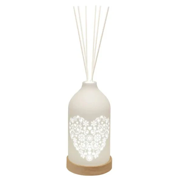 LED Ceramic Reed Diffuser – Heart Design