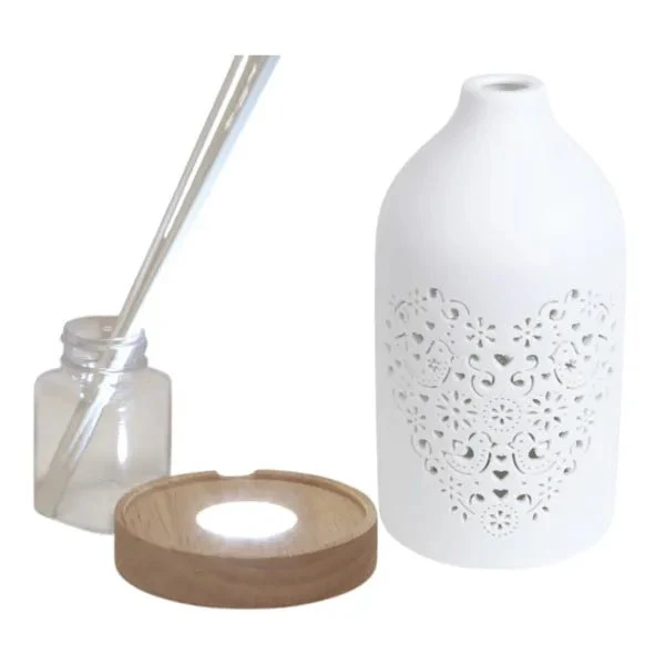 LED Ceramic Reed Diffuser – Heart Design - Image 3