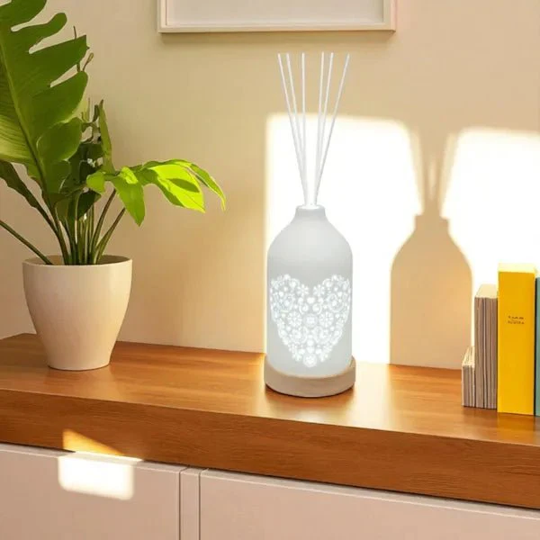LED Ceramic Reed Diffuser – Heart Design - Image 4