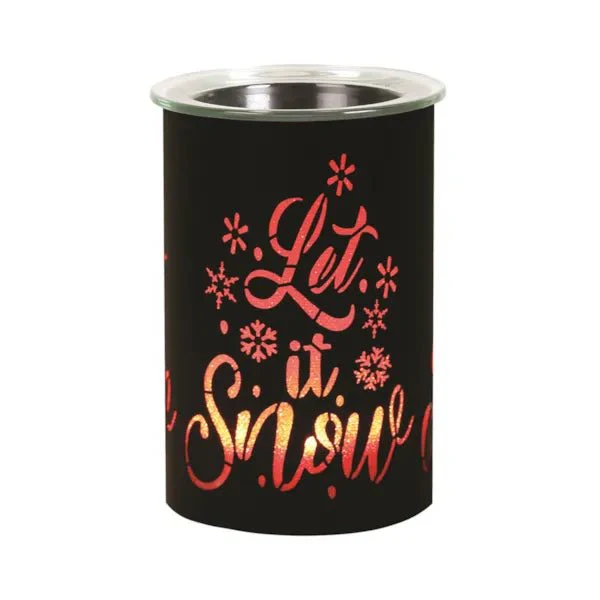 LED Colour-Cycle Wax Melt Burner – Black Let It Snow 12cm - Image 5