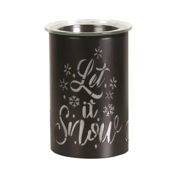 LED Colour-Cycle Wax Melt Burner – Black Let It Snow 12cm - Image 6
