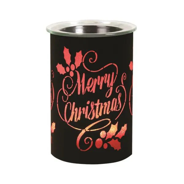 LED Colour-Cycle Wax Melt Burner – Black Merry Christmas 12cm - Image 4