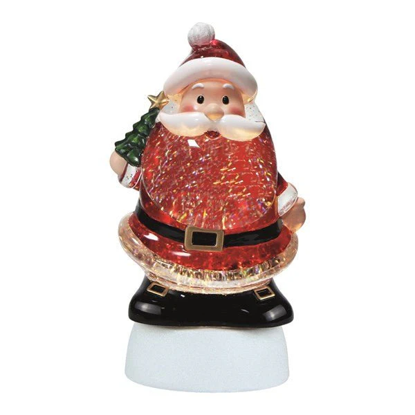 LED Santa Glitter Spinner 14x26cm Christmas Decoration