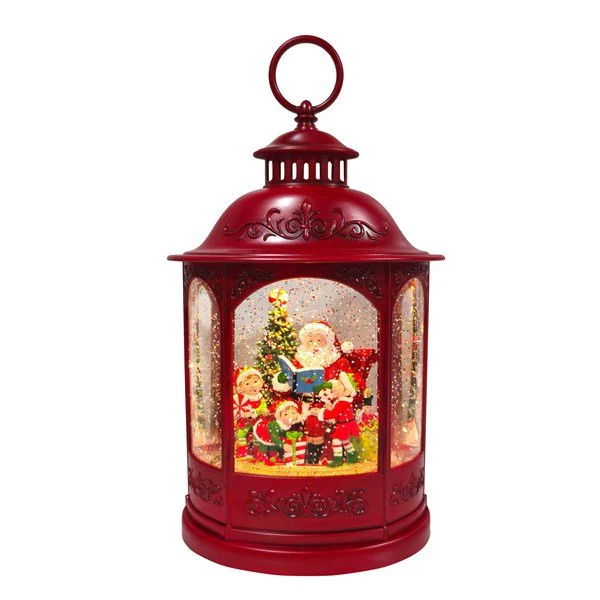 LED Santa Lantern Water Spinner – Red