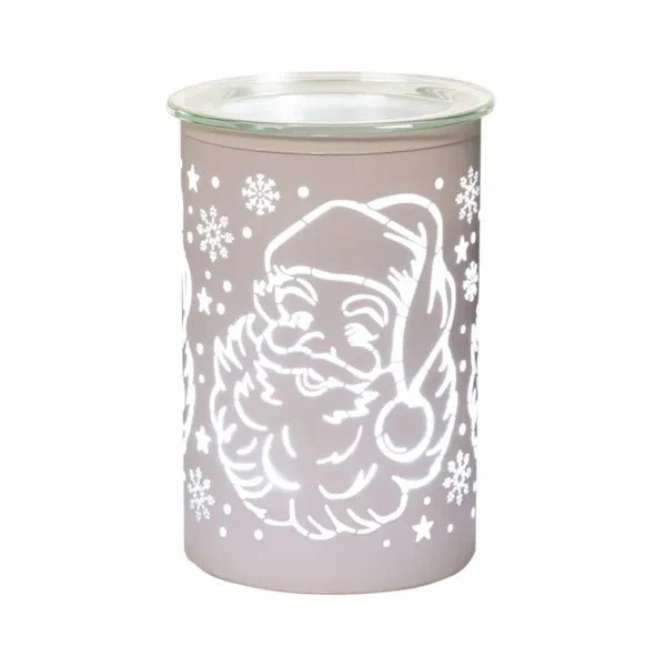 LED Wax Melt Burner β White Santa Silhouette 12cm