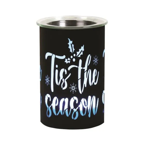 LED Wax Melter Tis the Season Black 12cm