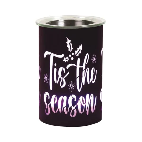 LED Wax Melter Tis the Season Black 12cm - Image 2