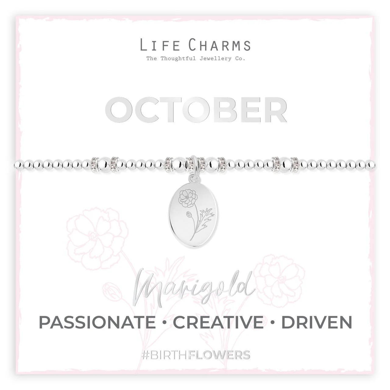 Life Charms Birth Flower Bracelet - October