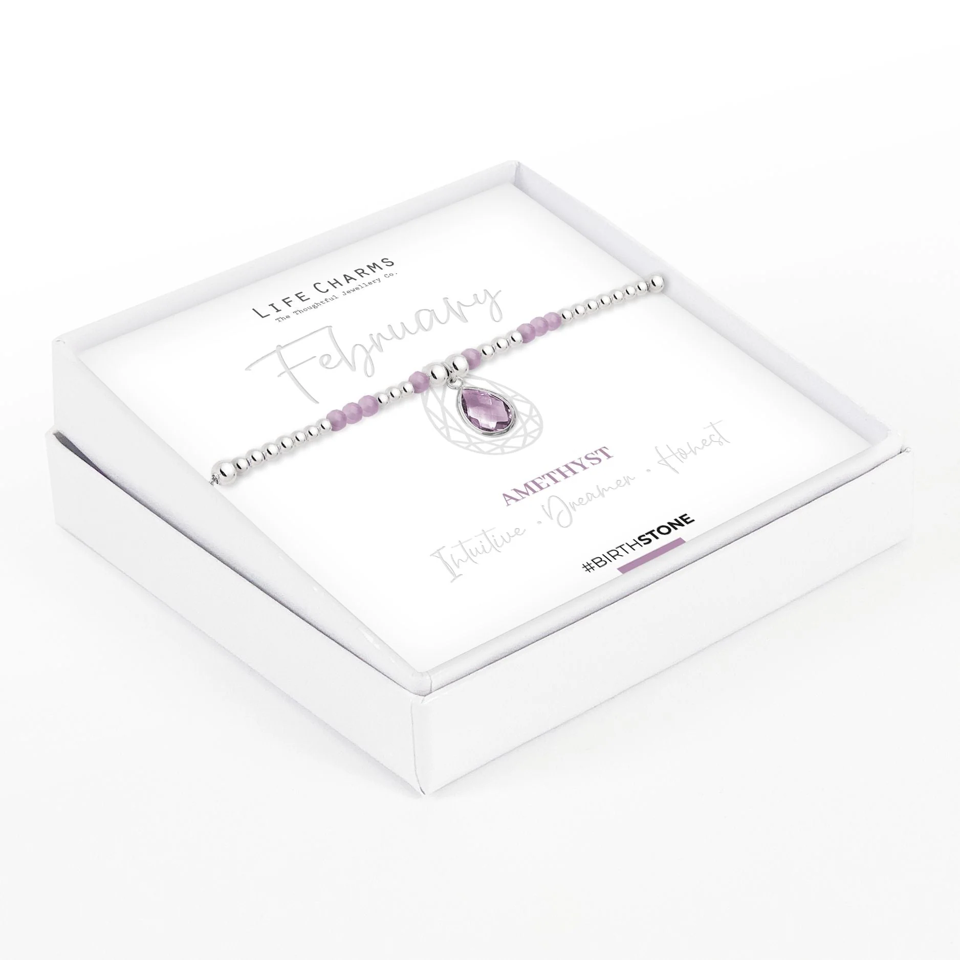 Life Charms Birthstone Bracelet - Feburary - Image 2