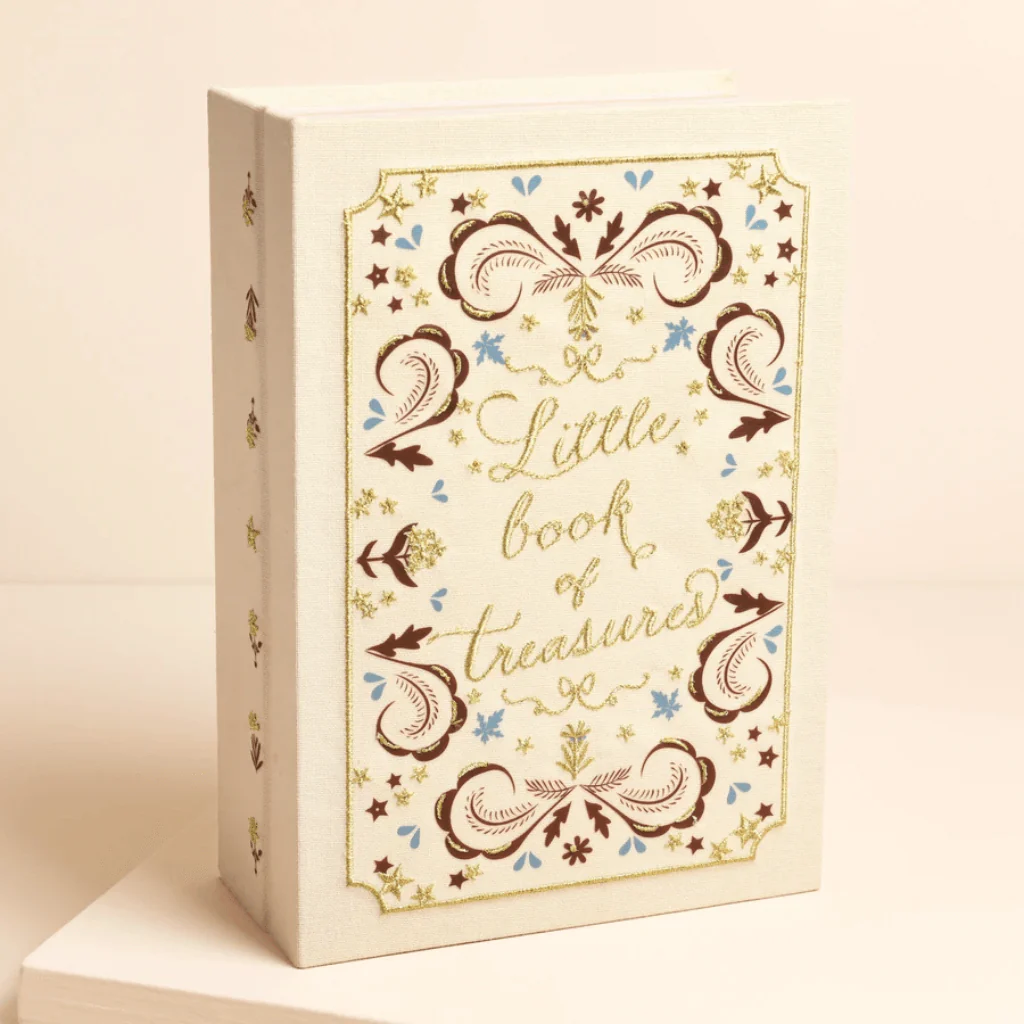 Lisa Angel Cream Linen Book of Treasures Novel Jewellery Box