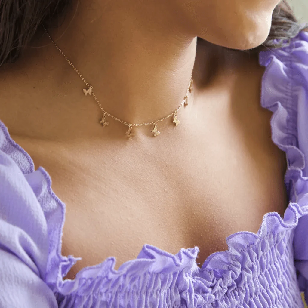 Lisa Angel Gold Butterfly Charm Necklace in Stainless Steel - Image 3