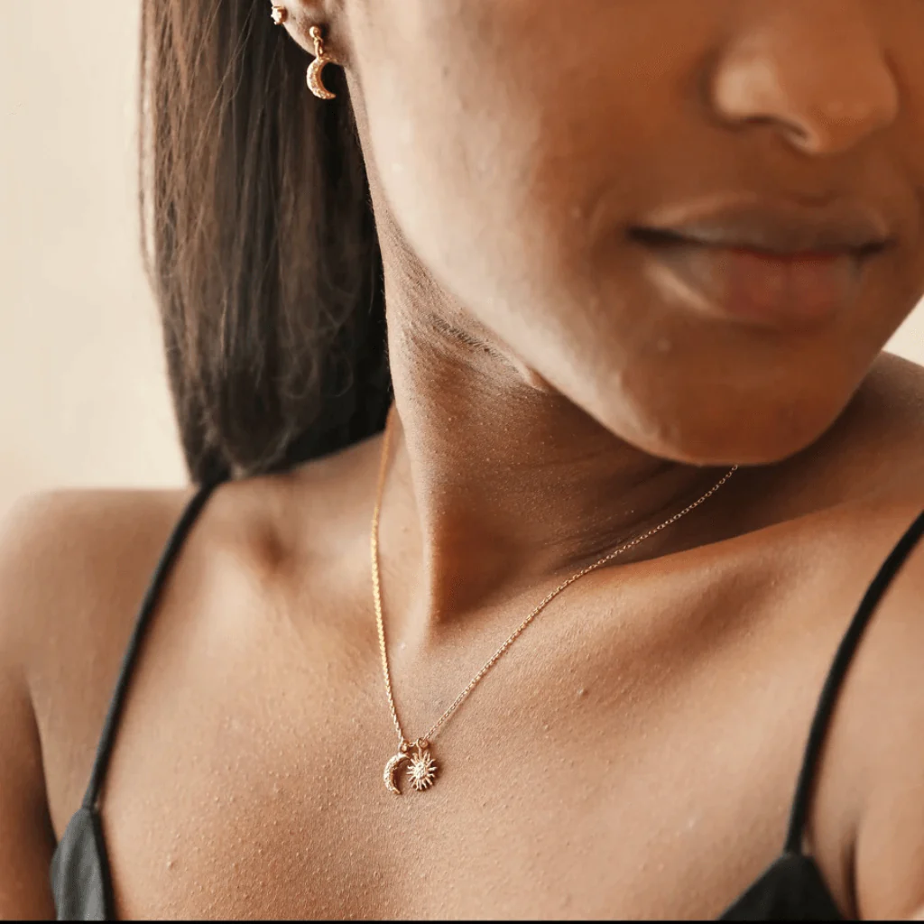 Lisa Angel Gold Sun and Moon Charm Necklace - Image 5
