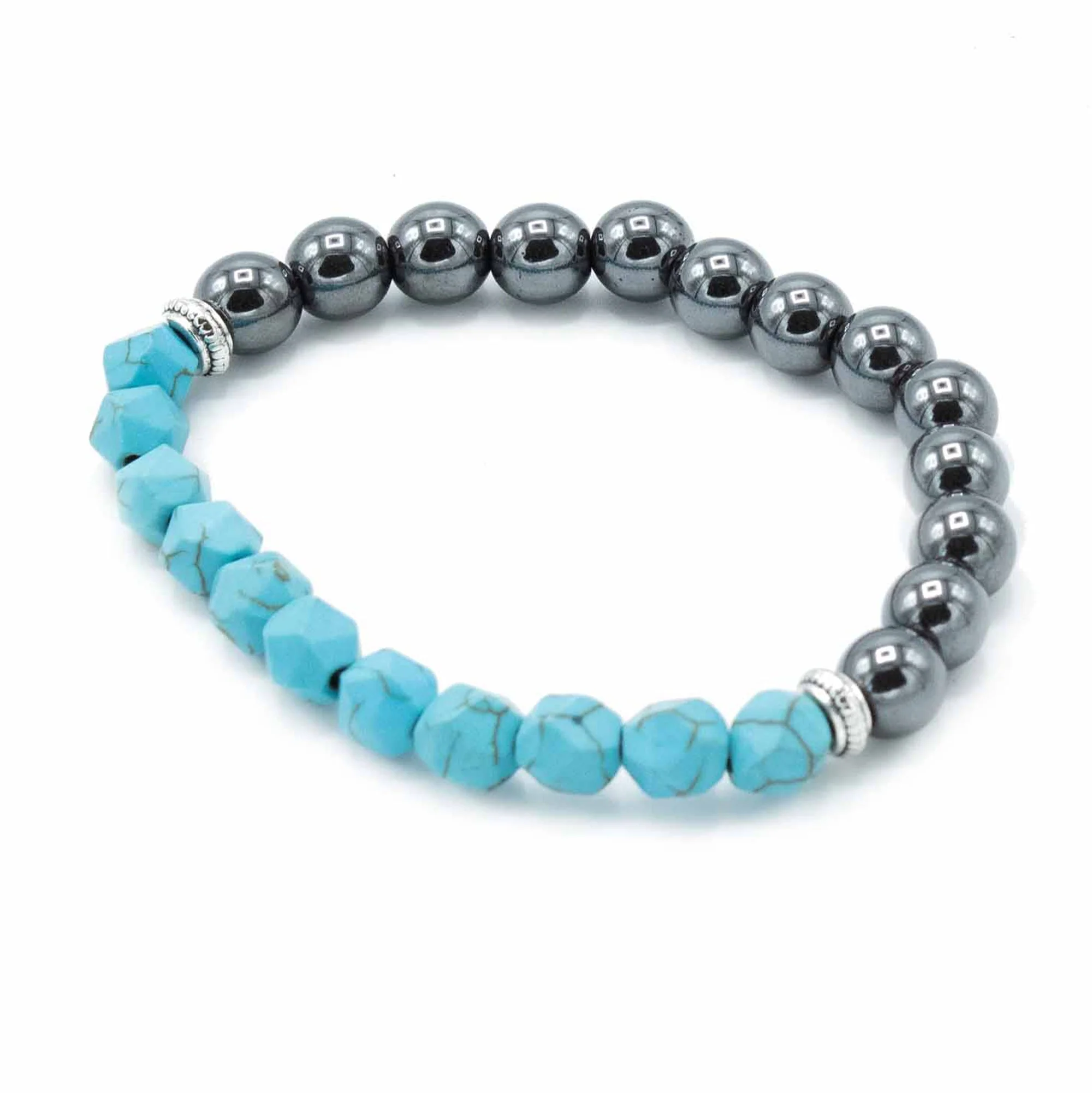 Magnetic Faceted Gemstone Bracelet - Turquoise - Image 2