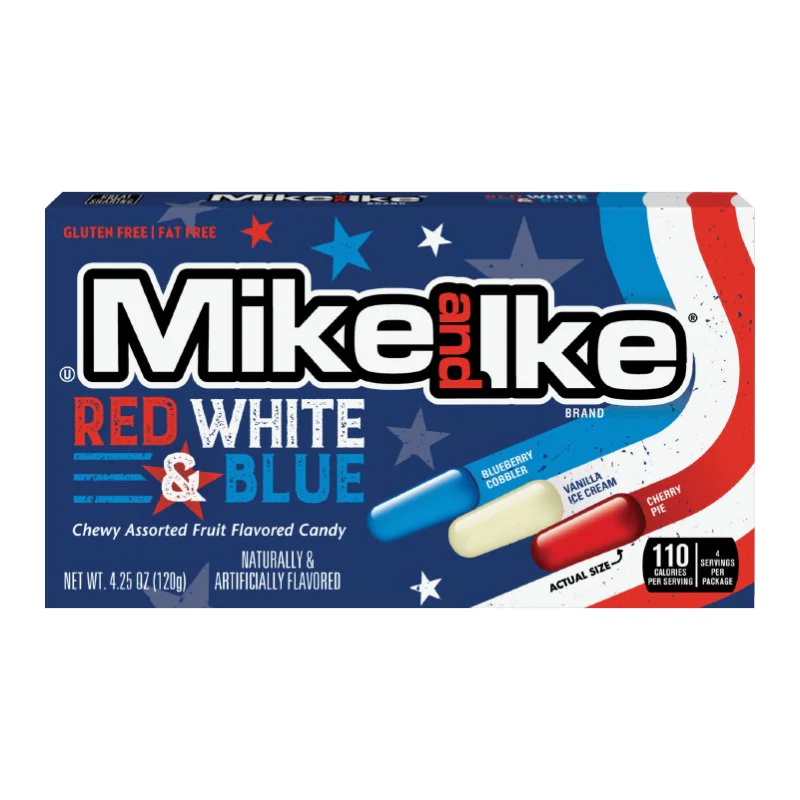 Mike & Ike Red White & Blue 120g Theatre Box