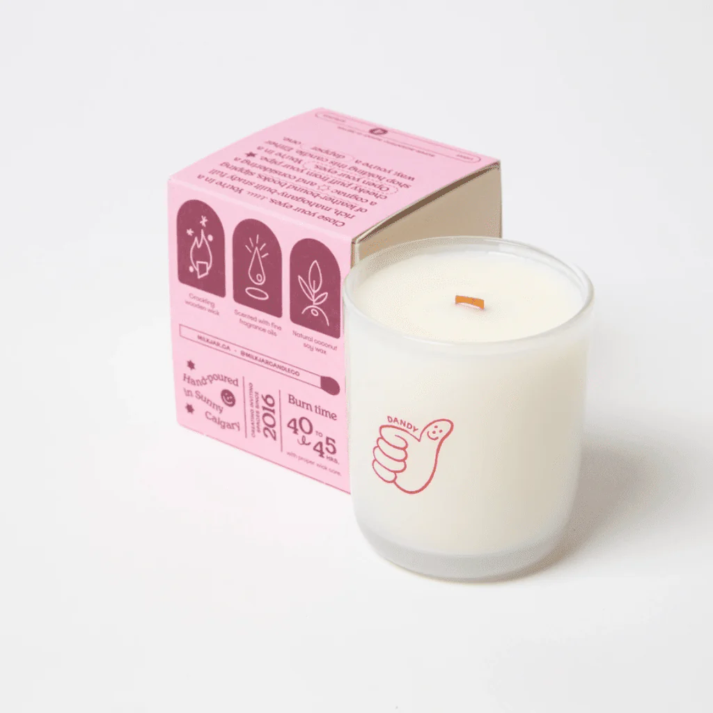 Milkjar Dandy Coconut Soy Candle 8oz – Mahogany, Firewood & Pine - Image 4