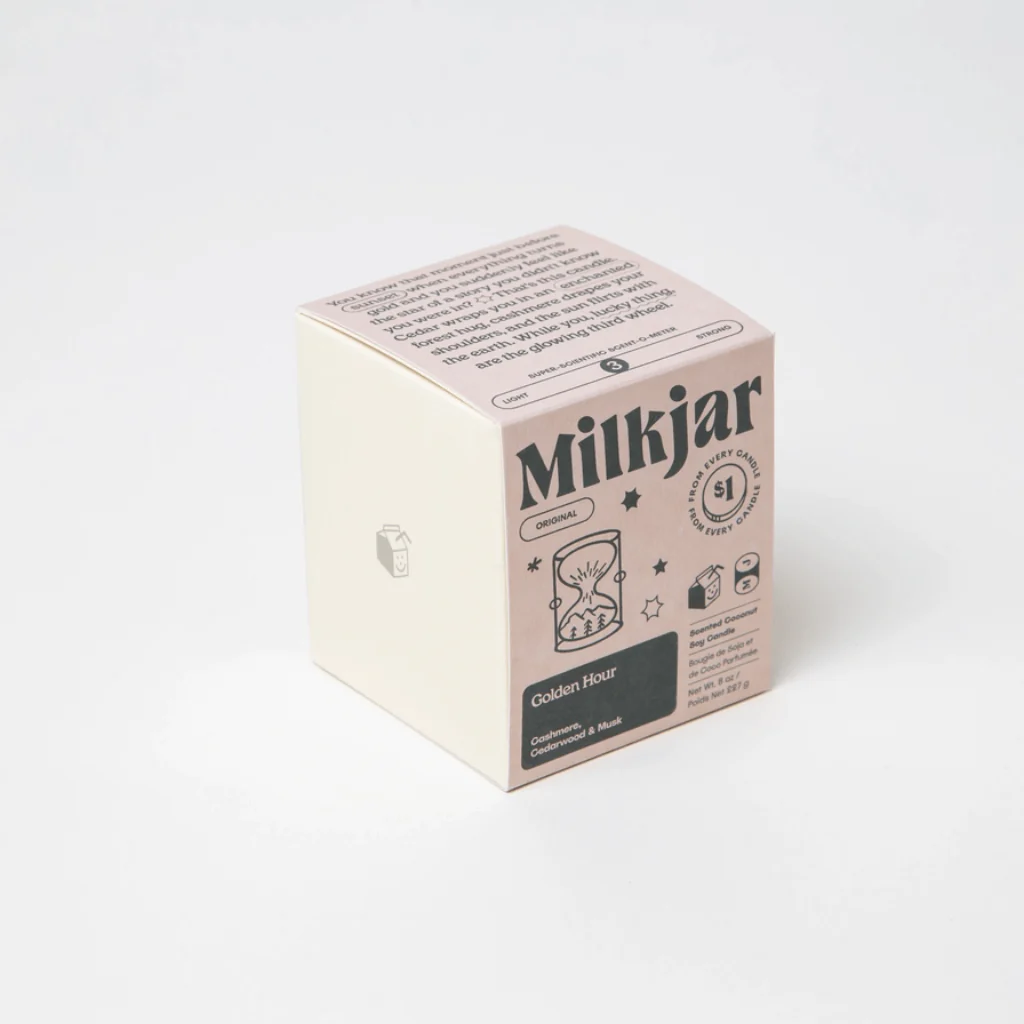 Milkjar Golden Hour Cashmere, Cedarwood & Musk Coconut Soy Candle 8oz - Image 4