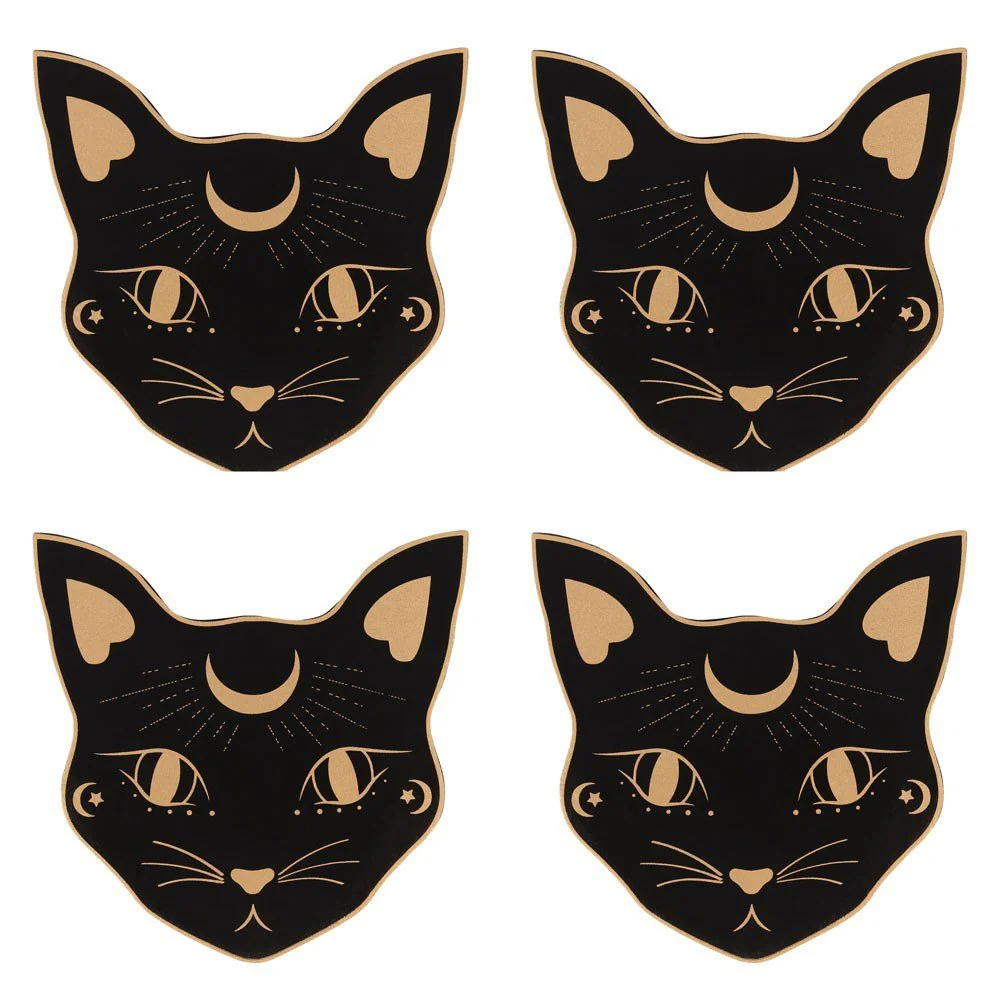 Mystic Mog Cat Face Coaster Set - Image 2