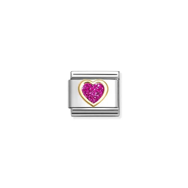 Nomination Composable Link - Fuchsia Glitter Heart