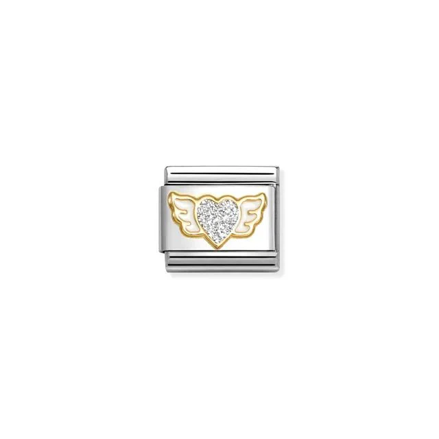 Nomination Composable Link - Glitter Heart With Wings