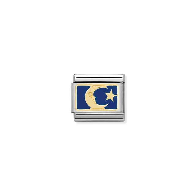 Nomination Composable Link - Gold Moon Blue Plate