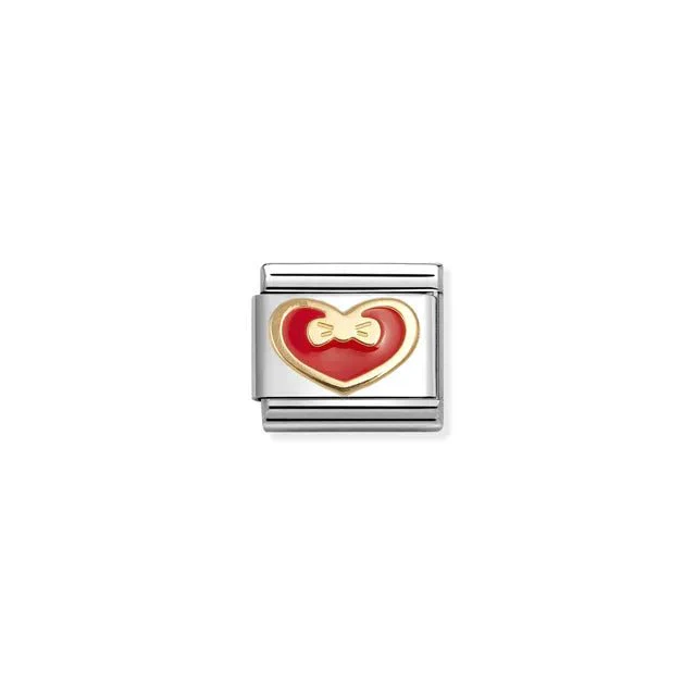 Nomination Composable Link - Red Heart With Bow