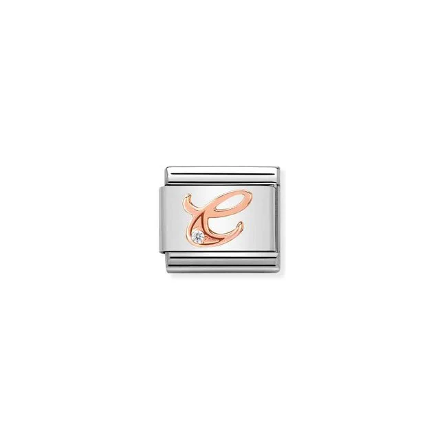 Nomination Composable Link - Letter C In Rose Gold And Cubic Zirconia