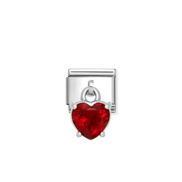 Nomination Composable Link - Pendant Heart Cut Stone Red