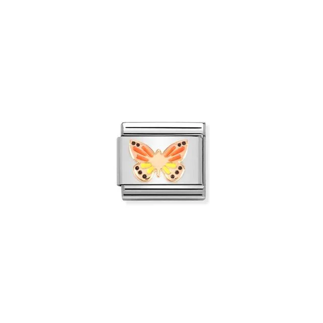 Nomination Composable Link Rose Gold - Butterfly, Coloured Enamel