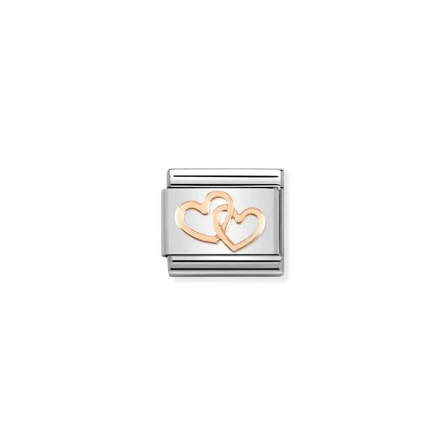 Nomination Composable Link Rose Gold - Hearts Intertwined