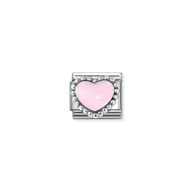 Nomination Composable Link Silver - Beaded Pink Heart