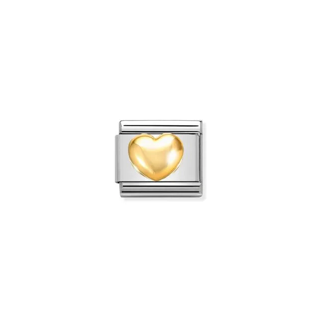 Nomination Composable Link Silver - Gold Raised heart
