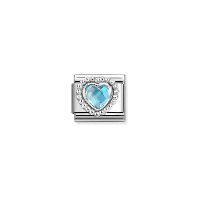 Nomination Composable Link Silver - Light Blue CZ Heart