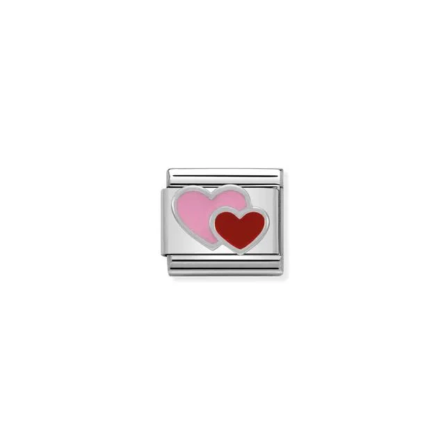 Nomination Composable Link Silver - Pink & Red Double Heart