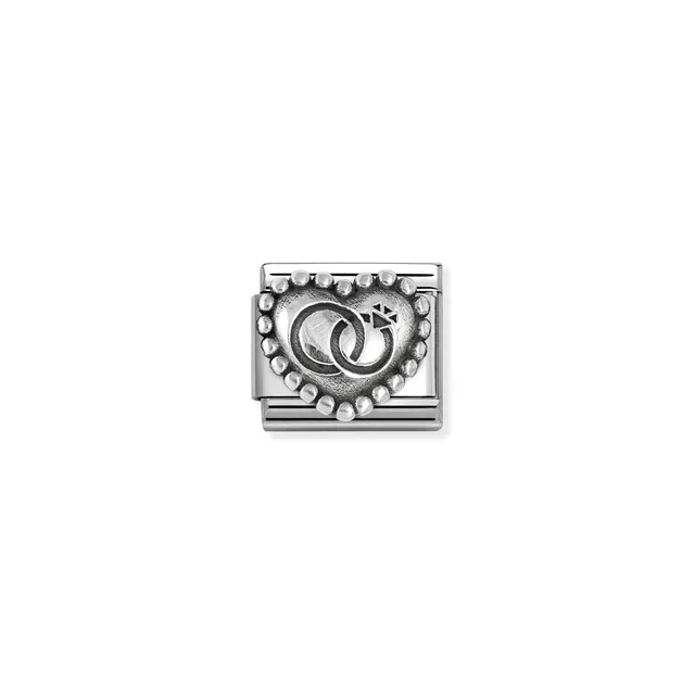 Nomination Composable Link Silver - Wedding Rings Beaded Heart