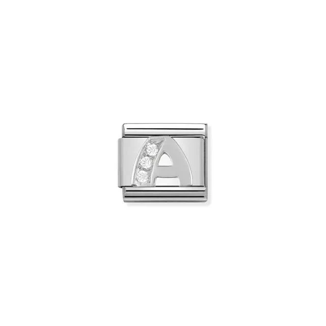 Nomination Composable Link Silver With Stones - Letter A