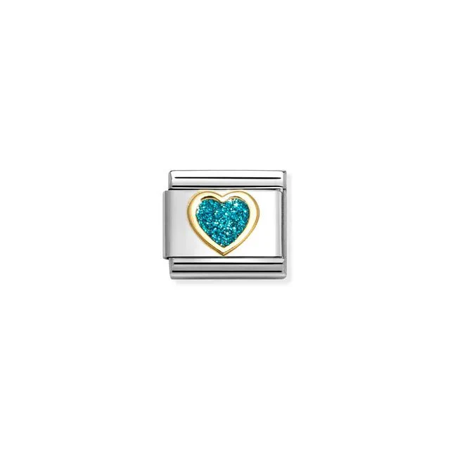Nomination Composable Link - Turquoise Glitter Heart