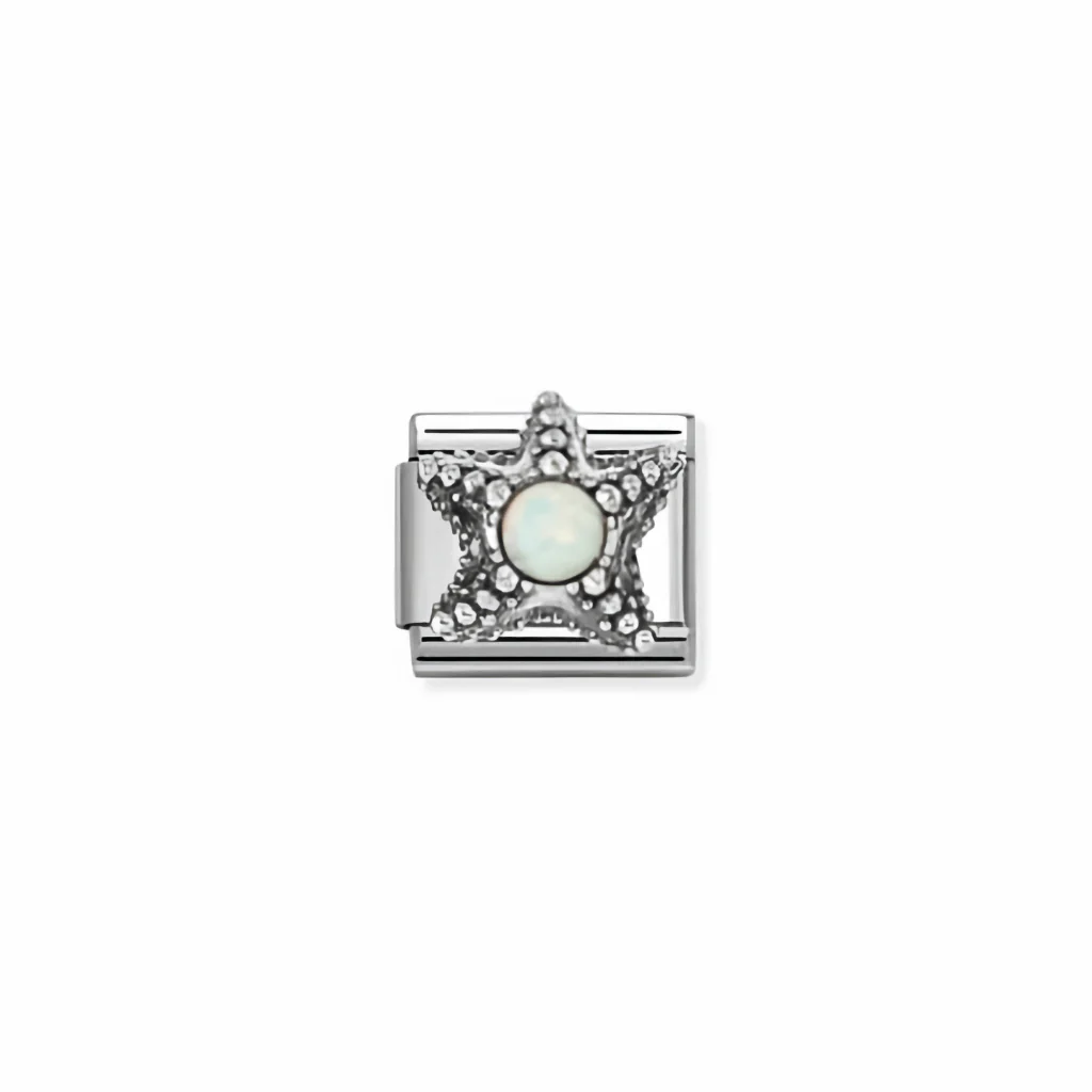 Nomination Composable Link - White Opal Starfish in Silver