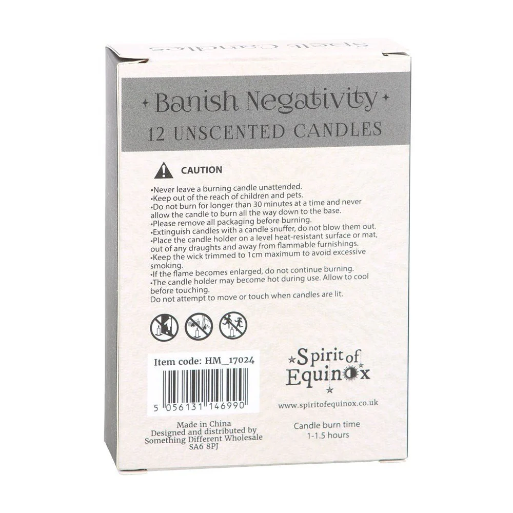 Pack of 12 Negativity Spell Candles - Image 2