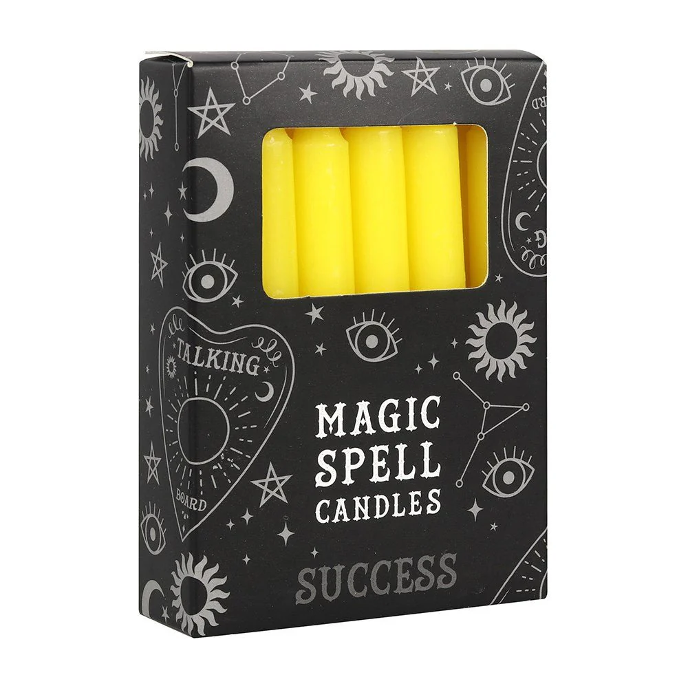 Pack of 12 Yellow Success Spell Candles