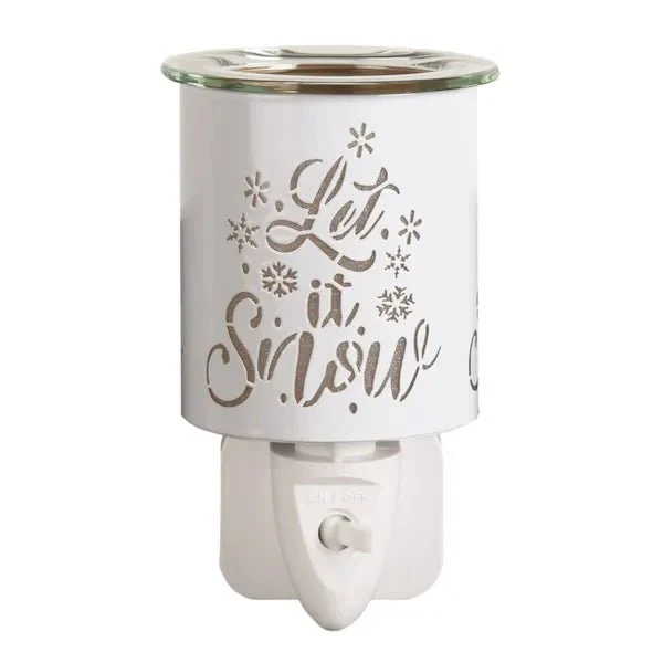 Plug-In Wax Melt Burner β White & Gold Let It Snow 13cm - Image 2